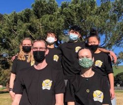 Team and Coaches wearing their masks - group photo